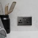Double Wall Socket Switched Black Nickel 2 Gang Screwless 13a Double Pole N410GME
