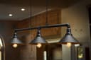 Industrial Suspended Ceiling Pendant 3 Lamp Black Metal Vintage Light Fitting 