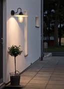Traditional Outdoor Wall Light Down Lantern Black with Glass Diffuser ZLC087
