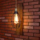 Vintage Bird Cage Pendant Antique Brass Opening and Closing Industrial Hanging Light With 40w E27