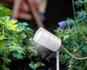 Outdoor Garden Spike Light Stainless Steel White Finish Adjustable Head IP54 ZLC0202W