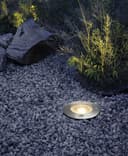 10w Outdoor Ground Walkover Light Round Warm White Brushed Chrome GL01WW