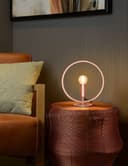 Modern Retro Polished Copper Table Lamp Ring Hoop Desk Lamp and Bedside Light 