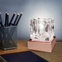 Ambient Glass Ice Cube Touch Dimmable Table Lamp Copper Base with G9 Bulb 