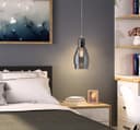 Smoke Grey Glass Ceiling Light Shade Pendant Chrome Modern Retro Vintage 