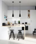 Modern Scone Ceiling Pendant Light Black Metal Slim Lampshade Contemporary M0128 with 7w E14 Candle CW 