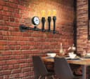 Vintage 3 Light Industrial Water Pipe Wall Lamp with Guage M0166