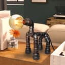 Retro Vintage Robot Pipe Steampunk Industrial Dog Table Lamp M0186P with G95 4W