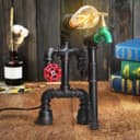 Vintage Industrial Water Pipe Table Lamp M0189P with 4W ST58