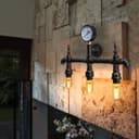 Vintage Rustic Industrial Water Pipe Wall Light with Gauge M0192P 