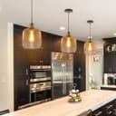 Modern Vintage Glass Gold Pendant Light M0203