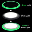 18w LED Round Recessed Ceiling Panel Light Dual Colour Cool White Green Ring 