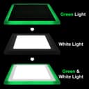 18w + 6w Square Recessed LED Ceiling Panel Light Dual Colour Cool White/Green