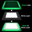 12w + 4w LED Square Recessed Ceiling Panel Light with Dual Colour Cool White / Green