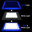 12w + 4w Square Recessed LED Ceiling Panel Light Dual Colour Cool White/Blue