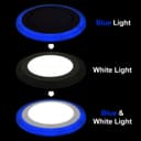 12w Round Recessed LED Ceiling Panel Light Dual Colour Cool White Blue Ring