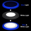 Round Dual Colour LED 6w Ceiling Recessed Panel Spot Light Blue and White