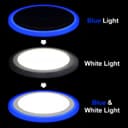 18w Round Recessed LED Ceiling Panel Light Dual Colour Cool White Blue Ring