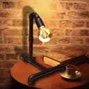 Vintage Industrial Rustic Copper Water Pipe Style Bedside Table Desk Lamp