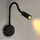 3W LED Adjustable Black Wall Mounted Reading Light with Flexible Arm Warm White 3000K BW03