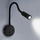 3W LED Adjustable Black Wall Mounted Reading Light with Flexible Arm Cool White 6000K BW04