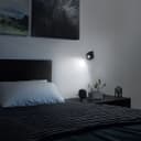  3W LED Adjustable Black Wall Mounted Bedside Light Switched Cool White BW06
