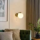 Modern Indoor Brass Frosted Glass Wall Light with Pull Switch BW15