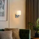 Modern Indoor Chrome Frosted Glass Wall Light with Switch BW16