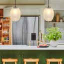Modern Brass Ceiling Pendant Light Frosted White Textured Glass Lamp Shade K447