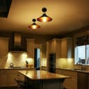 Modern Vintage Industrial Flush Mount Brass Black Scone Ceiling Light Shade