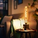 LED Light Bulb Vintage Tubular Spiral Filament Smoked Gold Glass 4W E27