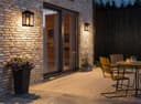 Vintage Black Outdoor Wall Light Frosted Glass Lantern ZLC080