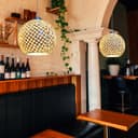 Globe Pendant Light Mosaic Glass Black and White Crackle Ceiling Lamp Shade H3012