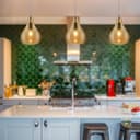 Modern Tear Drop Ceiling Pendant Light Glass Smoked Amber Lamp Shade H3067