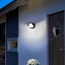 12W Outdoor Modern Round Black LED Wall Light Opal Diffuser 6500K ZLC362B