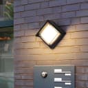 12W Outdoor Modern Square Black LED Wall Light Opal Diffuser 3000K ZLC363B