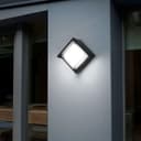 12W Outdoor Modern Square Black LED Wall Light Opal Diffuser 6500K ZLC364B