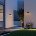 Modern 11W LED Outdoor Twin Garden Wall Light Black Warm White ZLC346B