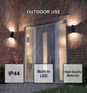 Modern 11W LED Double Outdoor Wall Light Black Warm White ZLC347B