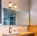 Modern Double Bathroom Wall Light Chrome IP44 Frosted Glass H3083 With G9 LED 5w Warm White