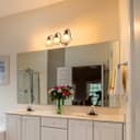 Modern 3 Bathroom Wall Light Chrome IP44 Frosted Glass H3084 With G9 LED 5w Warm White