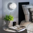 Frosted Glass Pinecone Sphere Globe Wall Light Chrome with Pull Cord H3100