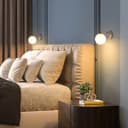 Modern Indoor Frosted Glass Globe Scone Chrome Wall Light H3097 With LED G9 Warm White