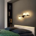 Modern Indoor Frosted Glass Globe Scone Matte Black 3 Light Wall Light H3087 With LED G9 Warm White