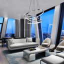 Modern Round Chandelier LED 3 Ring Ceiling Pendant Light Cool White 