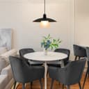 Modern Ceiling Pendant Light Black Frosted Glass H3114 