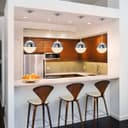 LED Ceiling Chrome Glass Globe Pendant Light CCT Natural Cool Warm White H3108