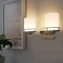 Modern Indoor Double Frosted Glass Sconce Chrome IP44 Wall Light H3101 With LED G9 Warm White