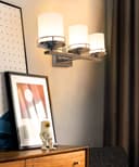 Modern Indoor 3 Frosted Glass Sconce Chrome IP44 Wall Light H3093 With LED G9 Warm White