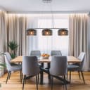 Modern Ceiling Crystal Droplet Pendant Light Triple Smoked Grey Glass H3103